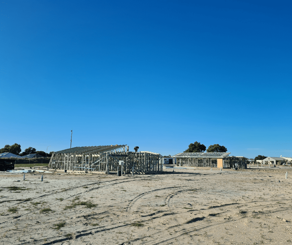 Two homes under construction at Edenlife Australind.